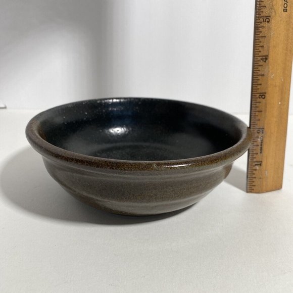 Dan Eash Pottery PA Handmade Soup Cereal Brown Glazed Stoneware Bowl 6in - Picture 8 of 8